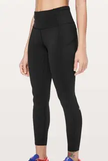 Lululemon Fast & Free 7/8 Tight II *Non-Reflective Nulux 25" Black