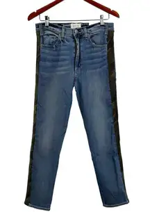 Mcguire Ibiza High Rise Crop Damn Fine Camo Tuxedo Stripe Skinny Jeans 30 NWT