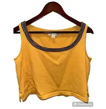 St John Yellow Cropped Top Sz L