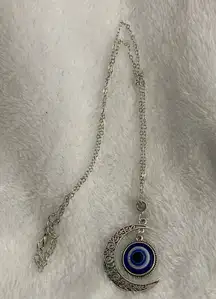 Evil Eye Pendant 9” Long Sterling Silver chain with 2” Long Extender