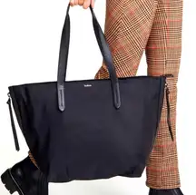 Tote Bag New York Bond Zipper Accents Organize Labtop Travel Work Black