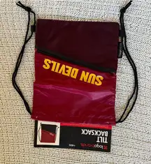 NWT ASU Arizona State University Burgundy Gold Drawstring Backpack Logobrands