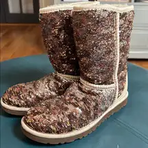 Ugg Classic Short Sparkles Sequin Boots Copper  Size 5