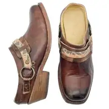 Bed Stu Triad Harness Mule Women’s Size 8.5 Boho Chunky Western Brown Leather