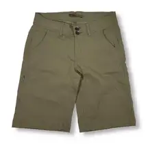 Prana‎ Khaki Outdoor Hiking Cargo Shorts 9" Inseam Womens 0