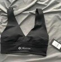 Align V-Neck Black Waffle Bra