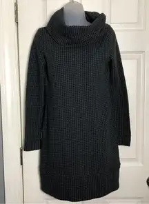 Lou & Grey Womens Pullover Tunic cowlneck dress houndstooth black & gray size s