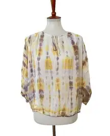 Young Fabulous & Broke Tie Dye Boho Flowy Pullover Blouse Top XS