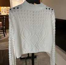 Womens Sweater Top Knit Long Sleeve Crochet Pullover Color Block Striped Blouse Top