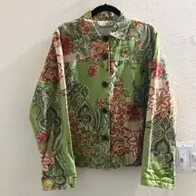 2000s Colorful floral unique long sleeve jacket