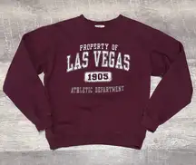 Las Vegas Nevada Sweatshirt Adult M Pullover Distressed Graphic Maroon