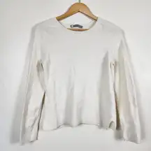 In Cashmere 100% Cashmere Sweater Large Ivory White Crew Neck Pullover Knit L