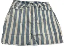 White Birch Striped Denim Skirt