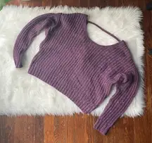 Purple Open Back Crop Sweater Size small