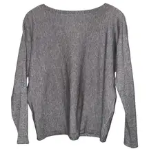 Liv Milano Women’s Size S Gray Silver Beaded Embellished Neckline Sweater
