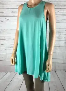 LUSH Women's Turquoise Hi-Low Tunic Mini Dress SMALL