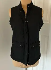 J. Mclaughlin Black Quilted Full Zip Vest