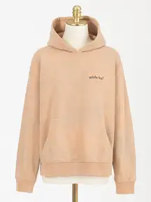 White Fox Oversized Hoodie Womens S/M Beige Gray‎ Pullover Streetwear Y2K Casual