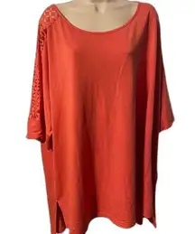 Ava & Viv Coral Pink Tunic Shirt 4X