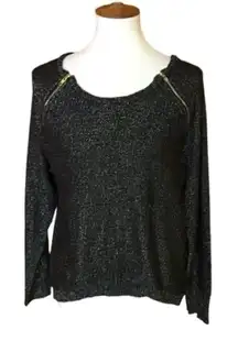Bisou Bisou black n gold slouchy sweater