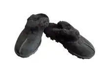 Ugg Australia Womens Black Suede Coquette Slippers Size 7 SKU8115