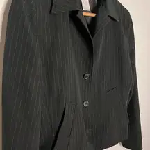 Isaac Mizrahi for Target Gray/Blk Pinstripe Lined Blazer Size S EUC