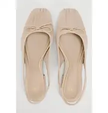 Satin Effect Flats With Bow Detail