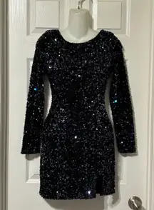 Crystal Sky , Black Sequin Dress