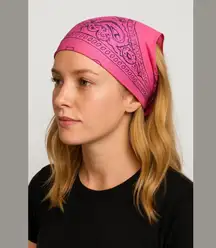 2 Pack - Pink Bandanas, 100% Cotton, 19" Square