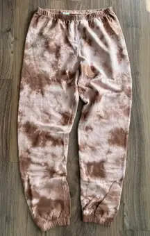 LACAUSA $132 Anthropologie Tie Dye Sweatpants Pants Fall Bohemian Pink Brown