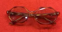 Vtg Women’s O. Friulana Sunglasses Hexagon Tortoise Frame Made in Italy Boho