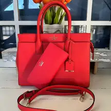 Kate Spade Cameron Street Candace & lg Stacy wallet Prickly Pear RED