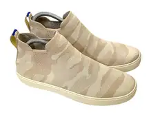 Rothy's High Top Slip On Stretch Casual Sneaker Tan Cream Camo Size 10.5