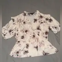 Express Floral Sheer Blouse size Large