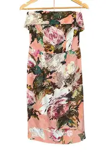 Dolce and Gabbana Bustier Corset Dress Strapless Floral Print Bodycon Size 40