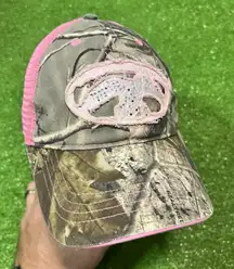 Vintage Duck Commander Trucker Hat Women's Y2K Camo Hat Pink‎ Mesh Bling
