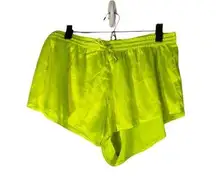 ASOS Vibrant Neon Yellow Drawstring Waist Casual Lounge Shorts Women Sz 10