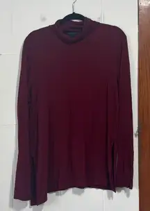 J. Crew Burgundy Long Sleeve Turtleneck Top Large