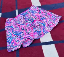 Lilly Pulitzer Luxletic mini Skort Pink & Purple Swirl Pattern Preppy Resort