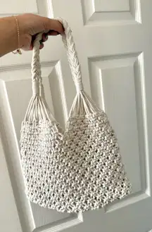 Cream Crochet Macrame Bag