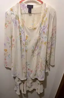 Metaphor vintage two piece floral dress set sz 14‎