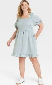 Who What Wear™Women's Puff Short Sleeve Dress Size 2X