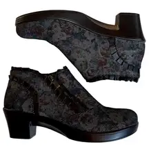 EUC Alegria Leather Hannah Multi-Dot Floral Booties Size 9 1/2 - 10