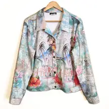 Impulse California | Havana Map Thin Soft Button Down Jacket