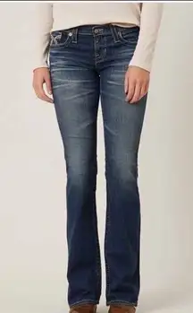 Big star buckle jeans hazel curvy fit denim boot cut flare size 27