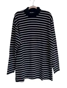 Vintage polo sport Ralph Lauren blue striped oversized turtleneck sweater