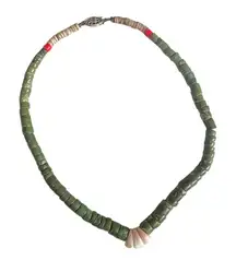 Vintage Tribal Bone & Carved Shell Beaded Necklace