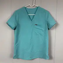 Figs Fresh Aqua Catarina One Pocket Scrub Blue Top Small Work Nurse Doctor