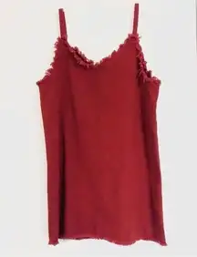 Sadie and Sage NWT  Red Distressed Denim Dress