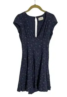 Denim & Supply Ralph Lauren Navy Blue Ditzy Floral Mini Dress Cut Out Back 6